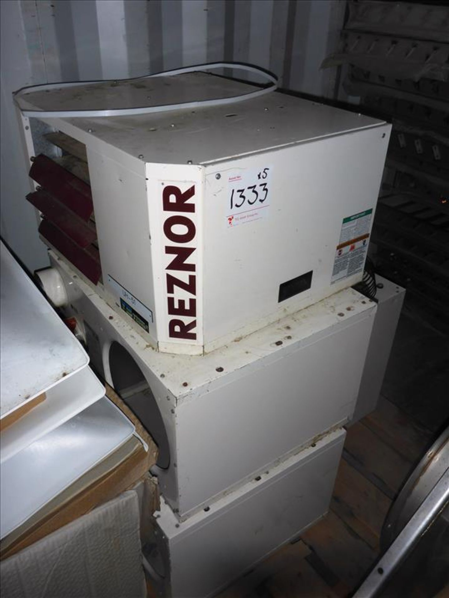 (5) Reznor model V3Tcore2 unit heaters, (2013), nat. gas, 60,000 BTU (Tag No. 1333)