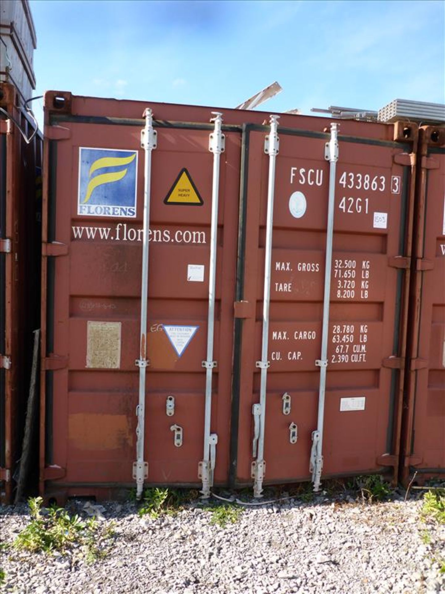 shipping container, approx. 39 ft. L, partial mfr. no. XA3, (2006) (Tag No. 1503) (removal