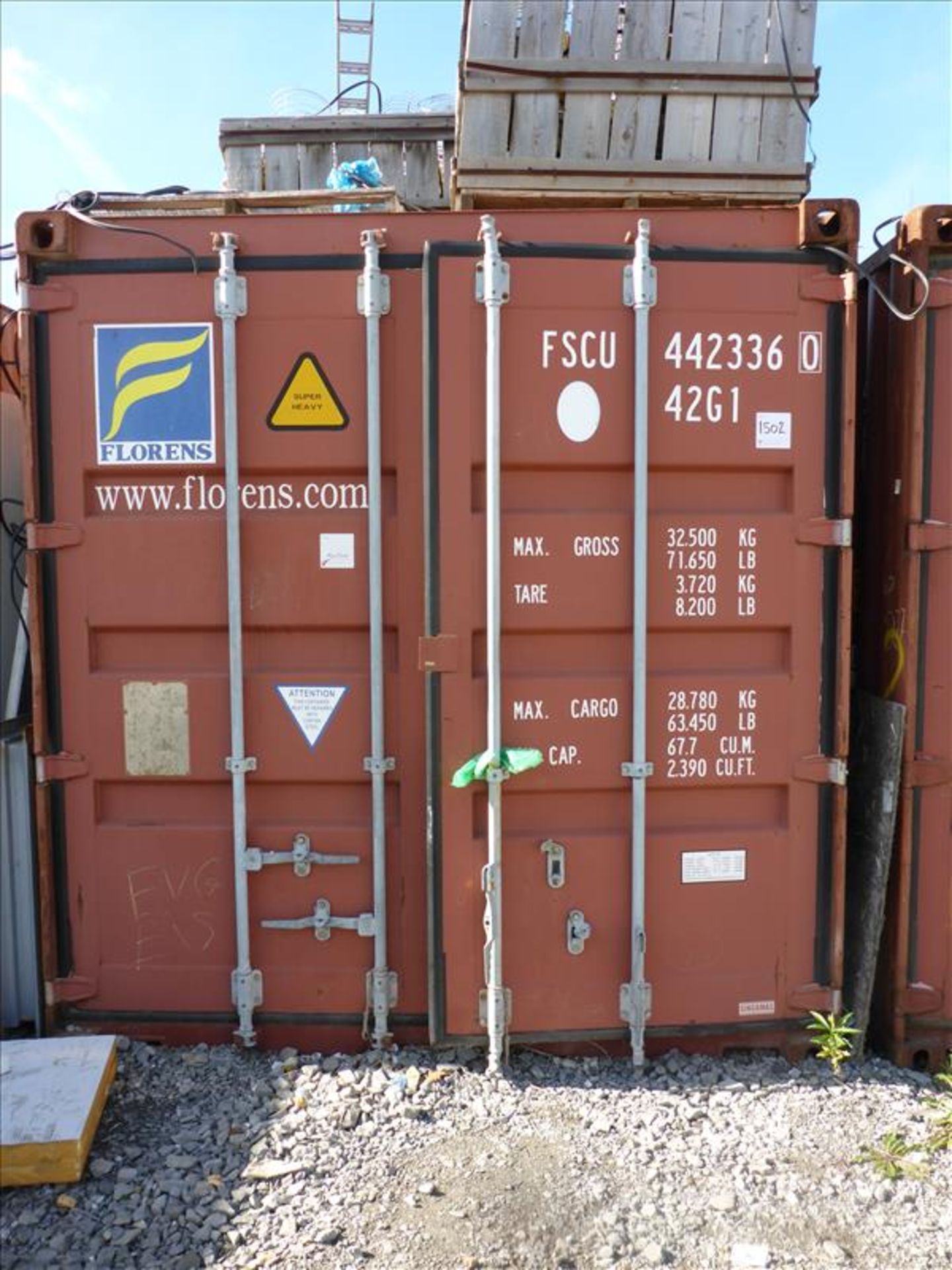 shipping container, approx. 39 ft. L, partial mfr. no. 7462, (2006) (Tag No. 1502) (removal