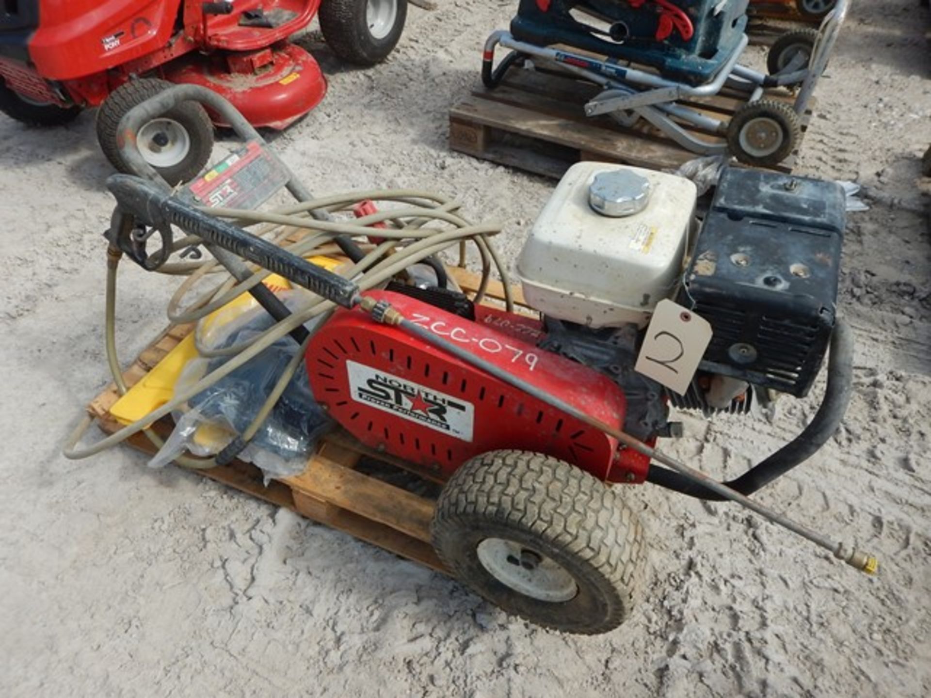 North Star Power Washer, QTY OF RUBBER BOOTS, CAUTION SIGN