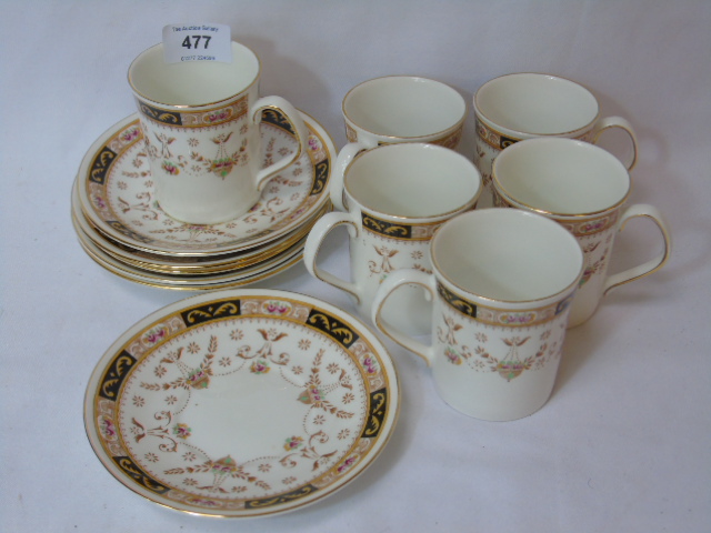 Large Meakin tea and dinner service with a 1970's orange pattern and 6 Elizabethan coffee cups and - Image 6 of 6