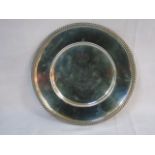 Silver plated dish with crown and shield decoration approx. 12 dia