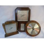 3 Wooden cased barometers