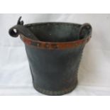 Antique leather fire bucket