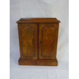 Antique walnut collectors cabinet with 3 drawer interior