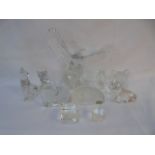 Collection glass animal figures mainly Lenox together with a Pink Panther figure