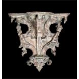 A late 17th century carved limewood wall bracket.