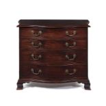 A George III mahogany serpentine chest, possibly attributable to Thomas Chippendale.