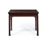 An early George III mahogany concertina action card table.