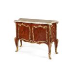 A late 19th/early 20th century Louis XV style kingwood and bois de bout marquetry serpentine