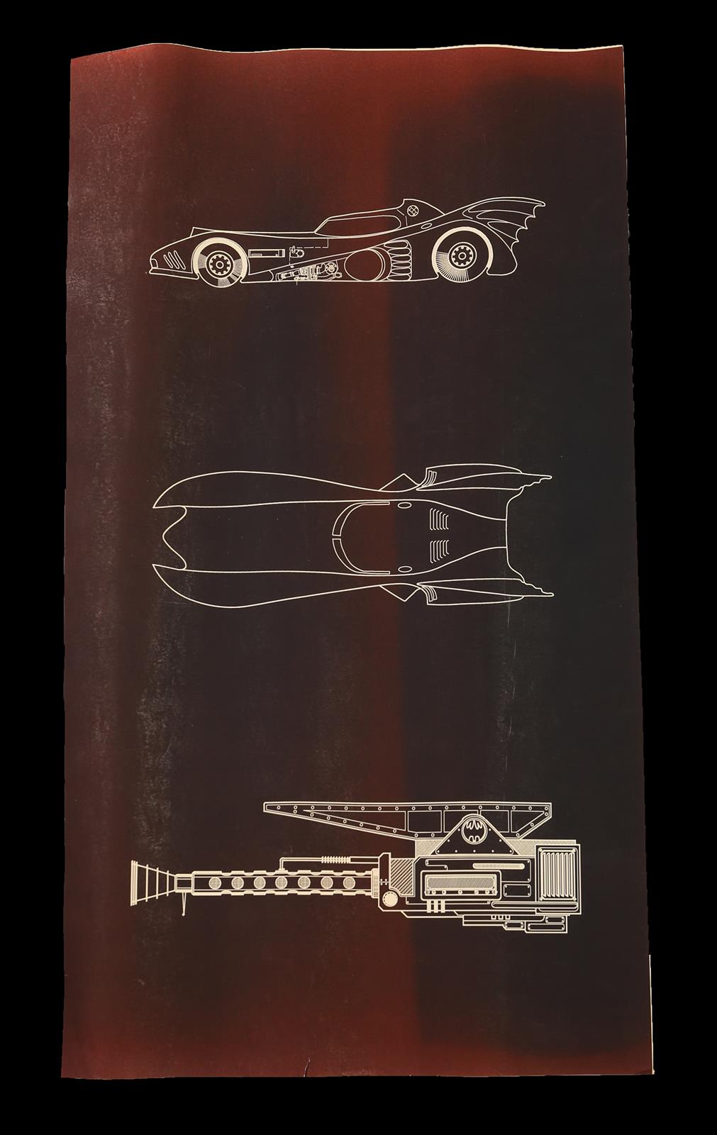 BATMAN RETURNS (1992) - Batmobile Printed Drafting A collection of Batmobile printed drafting made - Image 5 of 11