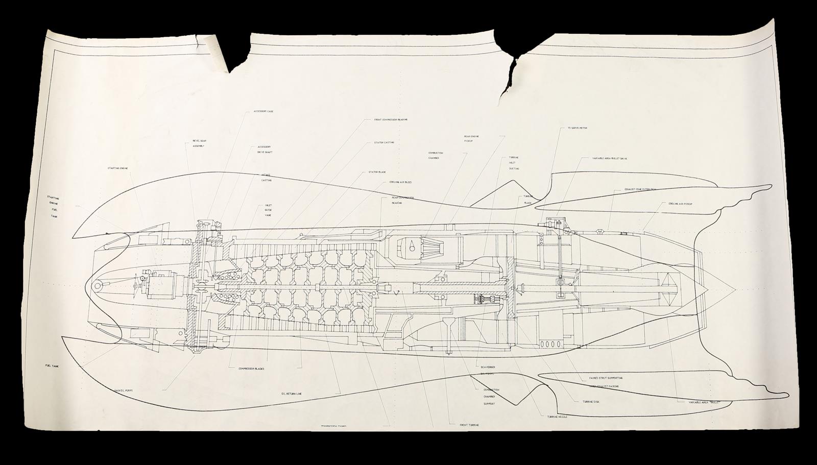 BATMAN RETURNS (1992) - Batmobile Printed Drafting A collection of Batmobile printed drafting made - Image 6 of 11