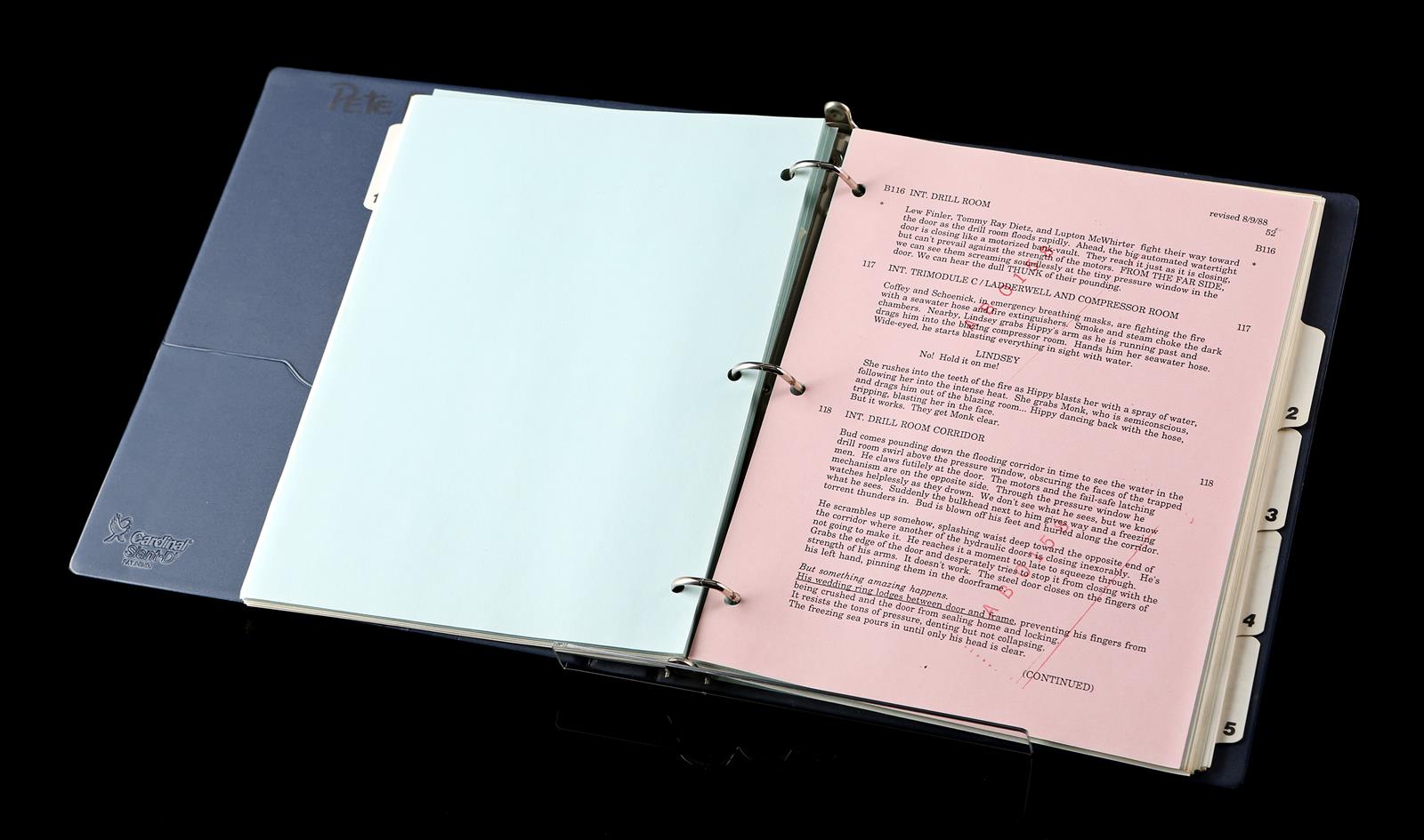 THE ABYSS (1989) - Script Binder and Underwater Slate A script binder and underwater slate from - Image 3 of 12