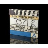 ANY WHICH WAY YOU CAN (1980) - Clapperboard A clapperboard from the Buddy Van Horn comedy sequel Any