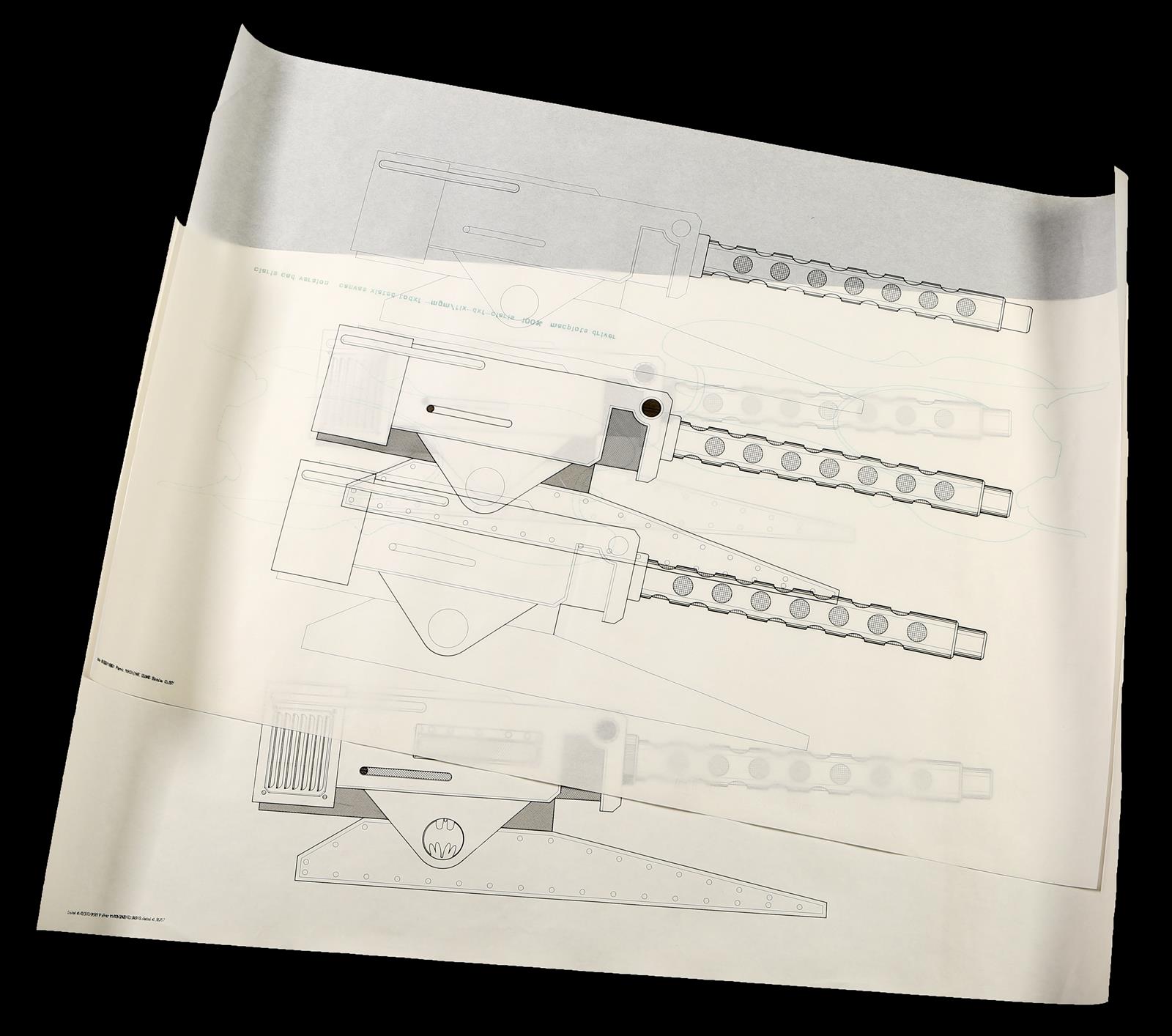 BATMAN RETURNS (1992) - Batmobile Printed Drafting A collection of Batmobile printed drafting made - Image 8 of 11