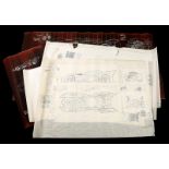 BATMAN RETURNS (1992) - Batmobile Printed Drafting A collection of Batmobile printed drafting made