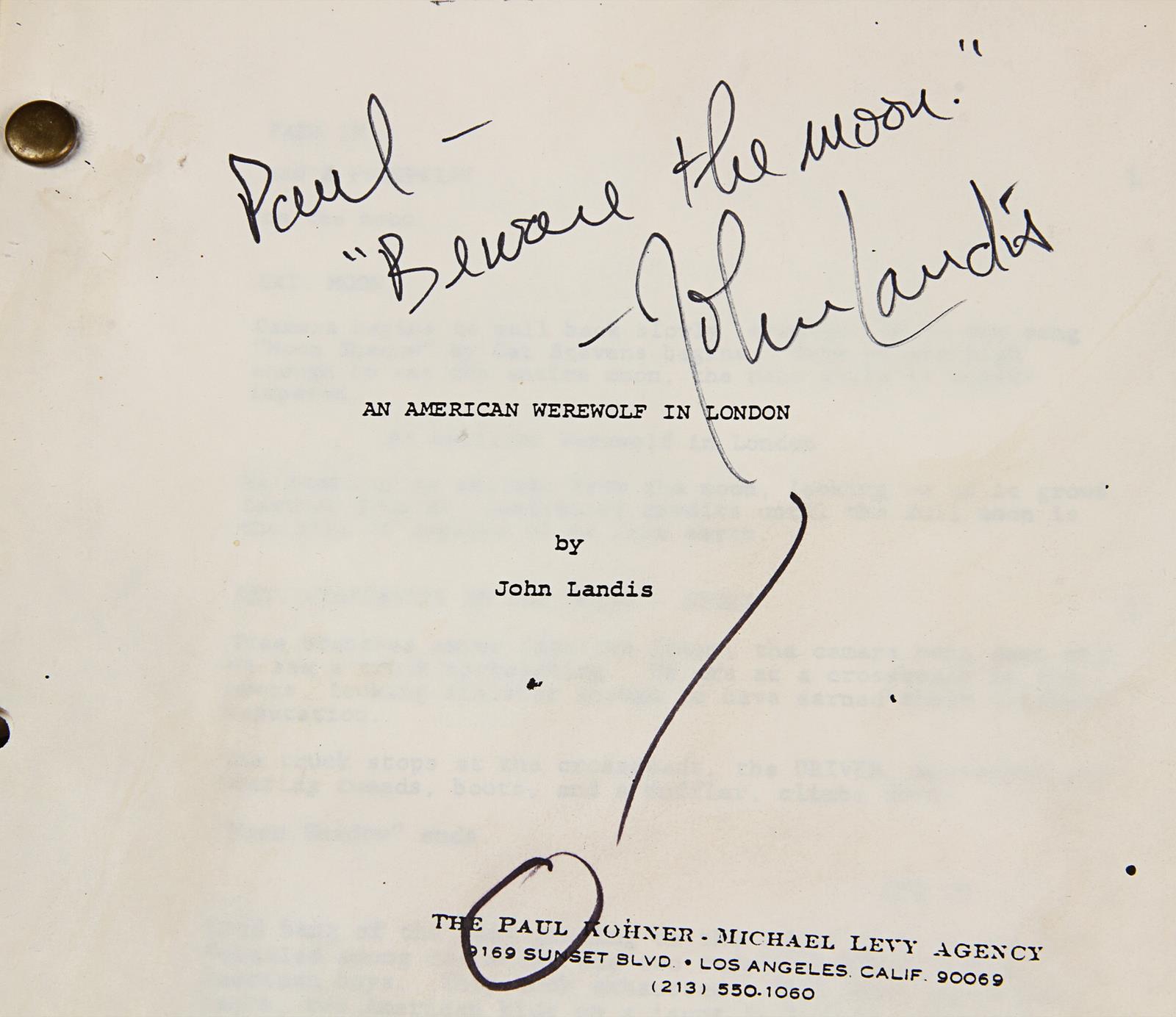 AN AMERICAN WEREWOLF IN LONDON (1981) - John Landis Autographed Script A script autographed by - Image 5 of 12