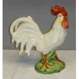 A ceramic Cockerel, hand painted detail with 'crackleglaze' finish.