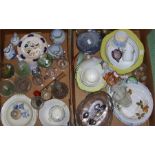 A quantity of ceramics including miniature blue and white Delft ornaments, glassware, a group of