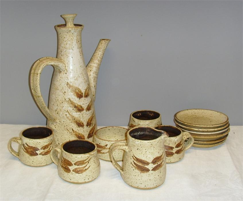 A Studio pottery coffee set.