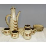 A Studio pottery coffee set.