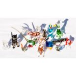 A group of thirteen retro 1950s hand blown glass animals to include: pheasant, peacock, horse,