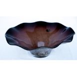 A Polish Krosno Jozefina handmade glass Art bowl.