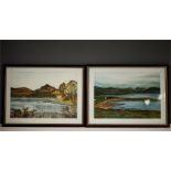 C. Cartwright (20th century): a pair of landscapes, watercolours, signed lower right.