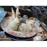 A miscellaneous lot of ceramics including a Japanese jug, dish and sugar bowl & cover in the form of
