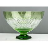 A Waterford green tinted crystal bowl, marked Waterford to the base, 21½ cm high, 33cm diameter.