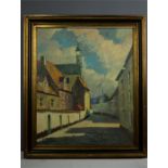 Yorsona (20th century): French townscene, oil on canvas, signed lower right.