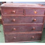 A mahogany chest of two over three long graduated drawers. (A/F)