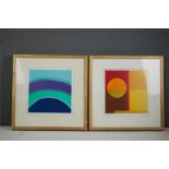 Amaina (20th century): a pair of screen prints, Sunset and Cobalt Skies.