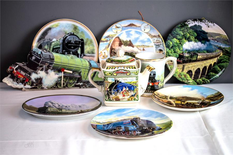 A quantity of Railway collectors plates, including four Royal Doulton, Golden Age of Travel Sadler