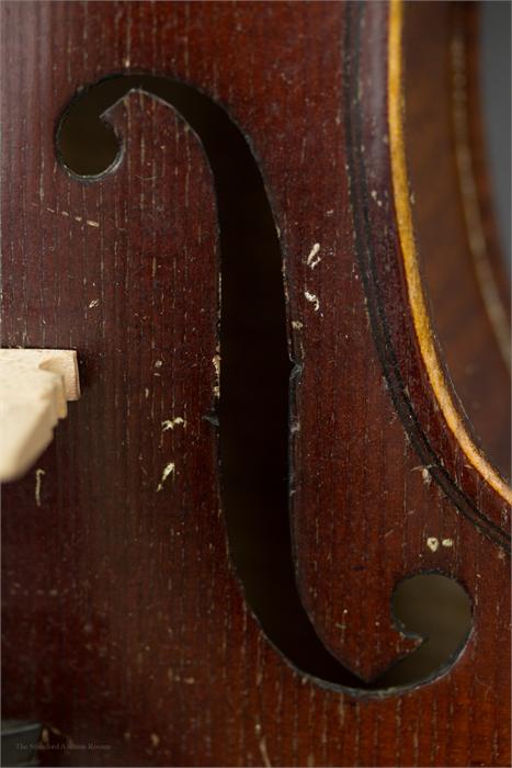 A full size violin bearing label inside, with bow and case. - Image 2 of 8