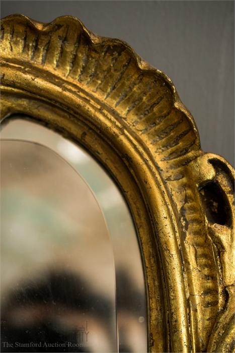 A giltwood wall mirror with Rococo style scrollwor - Image 3 of 3