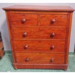 A Victorian mahogany chest of two short over three