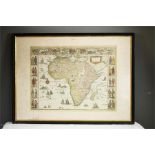 A 19th century hand tinted map of Africa, 42 by 55cm.