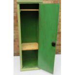 A pine painted gun cabinet, olive green with flora