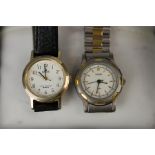 A Russian Slava II Jewels travelling alarm clock, a Sekonda wristwatch, Lorus wristwatch and a