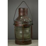 A copper ships lantern by Richard Irvin & Son, Lamp Manufacturers, Aberdeen & North Shields, no.