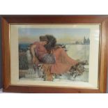 A print 'Sweet Idleness' after the original painting by JW Godward in the possession of Messrs