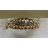 An 18ct gold Edwardian diamond ring, the pierced s