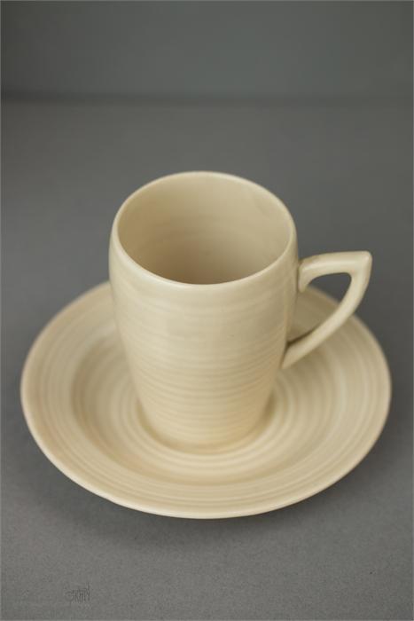 A Clarice Cliffe coffee set in the spiral ware des - Image 5 of 5