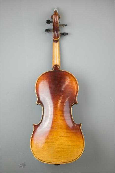 A full size violin bearing label inside, with bow and case. - Image 6 of 8