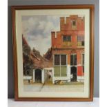 A print, copy of Johannes Vermeer 'The Little Street' 54 by 33cm.