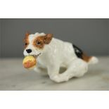 A Royal Doulton terrier chasing a ball.