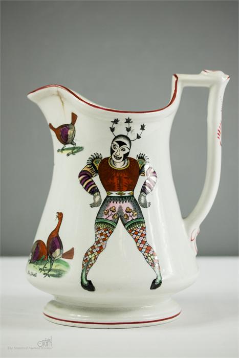 WITHDRAWN - A 19th century Elsmore & Forster Harlequin and cock fighting puzzle jug, decorated - Image 29 of 60