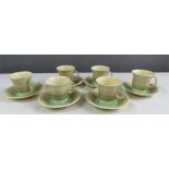 An Art Deco Suzie Cooper set of six coffee cans and saucers.