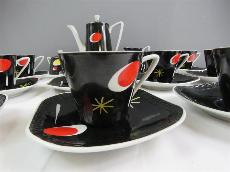 A Polish 1950s Wansel coffee service of Art Deco design comprising coffee pot, cream jug, sugar bowl - Image 69 of 81